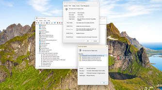 Screenshot of Device manager and driver properties of HD display audio with an intel driver