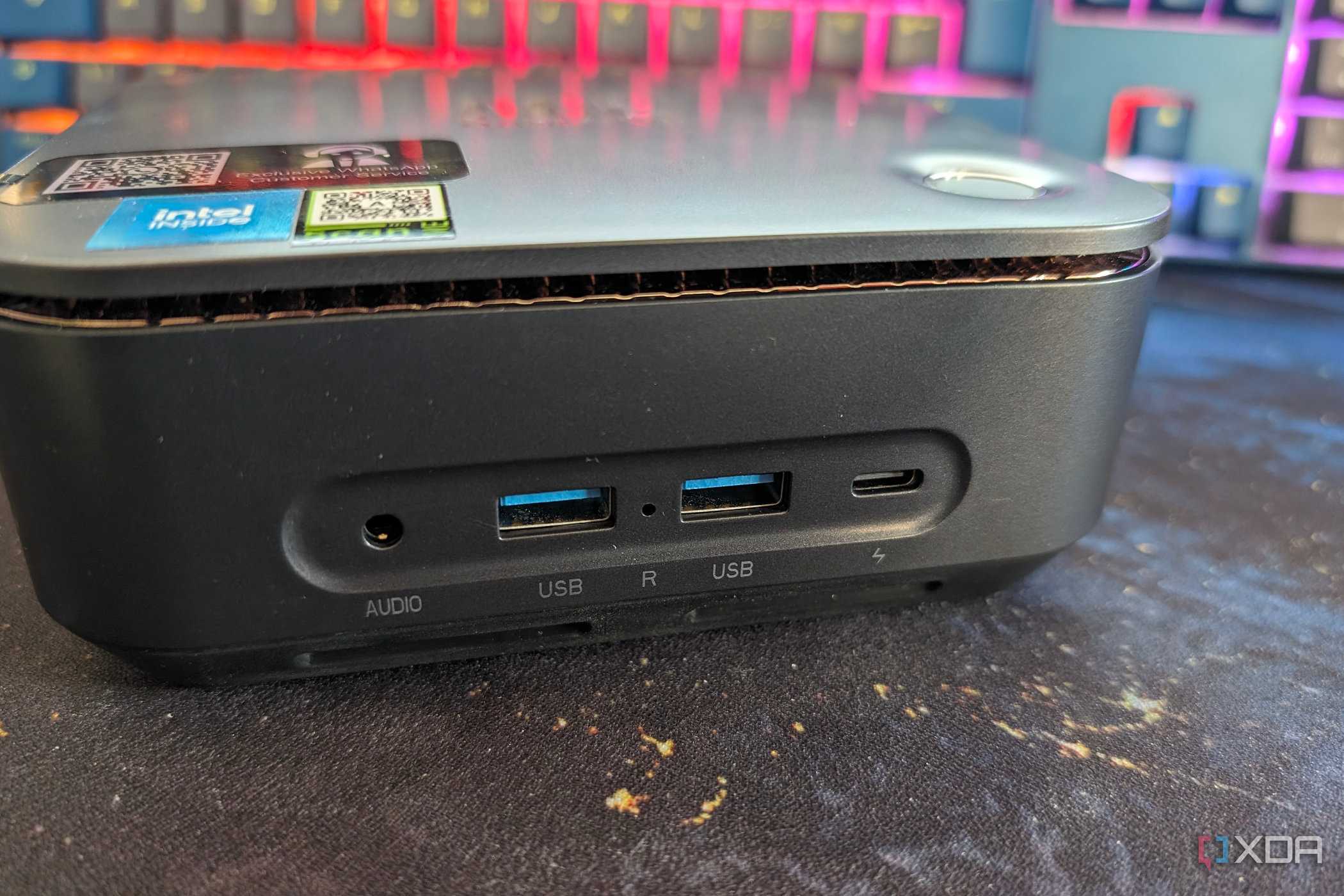 intel mini pc front input ports