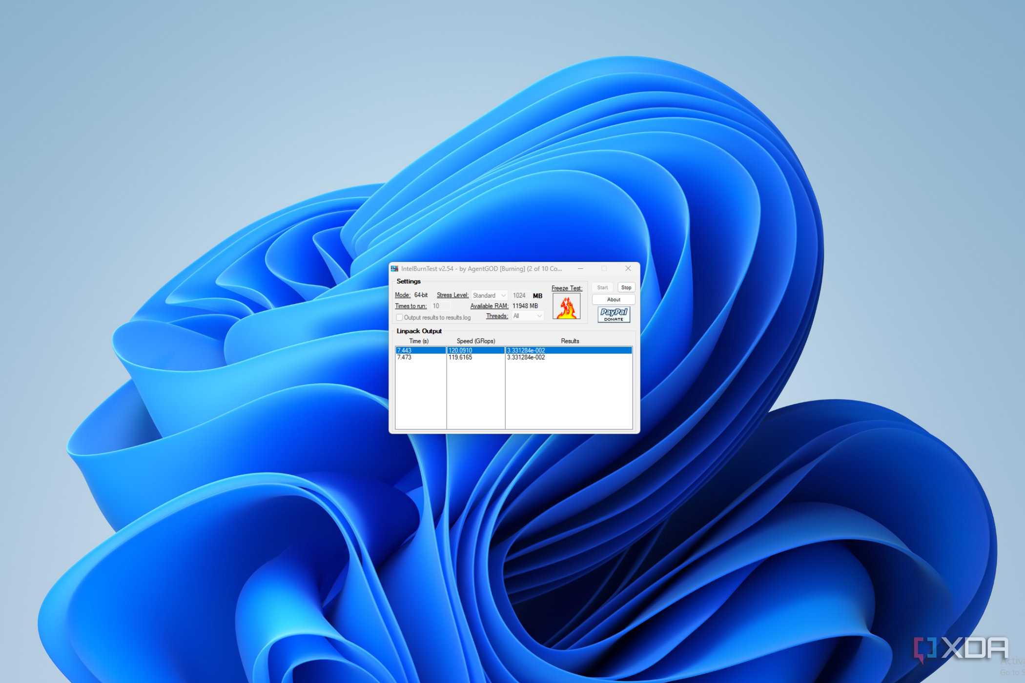 Image of IntelBurnTest software