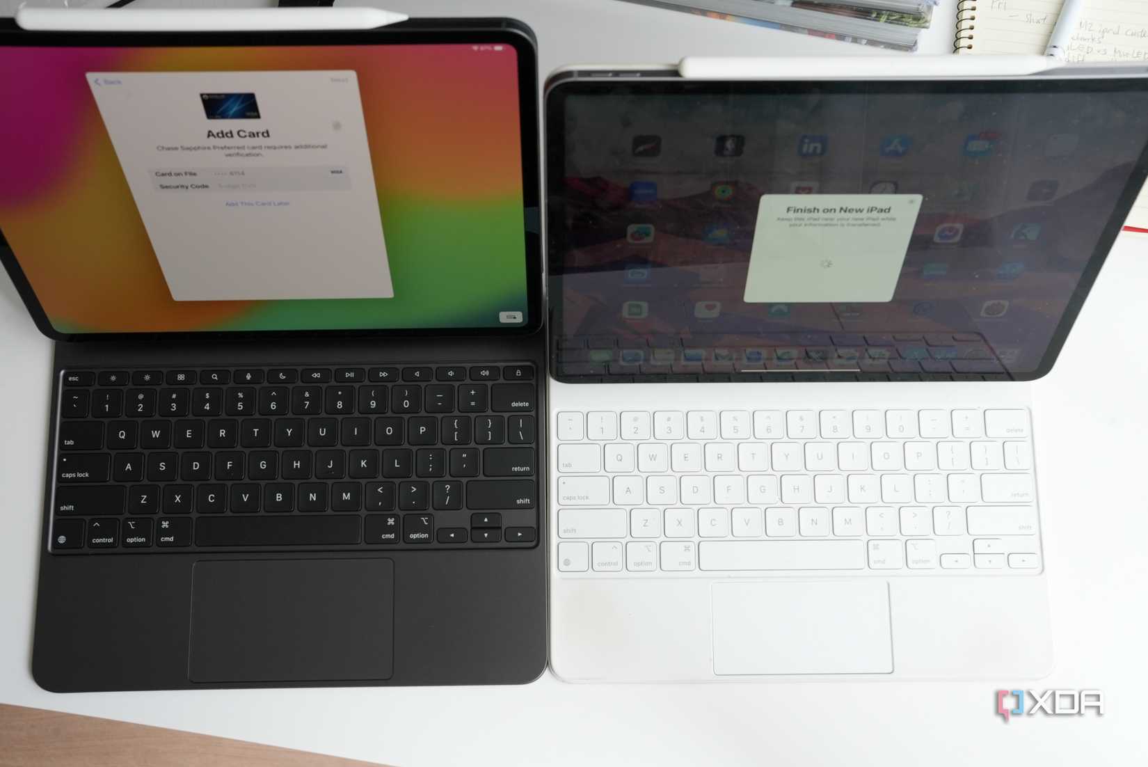 New Magic Keyboard (left) and old Magic Keyboard (right)