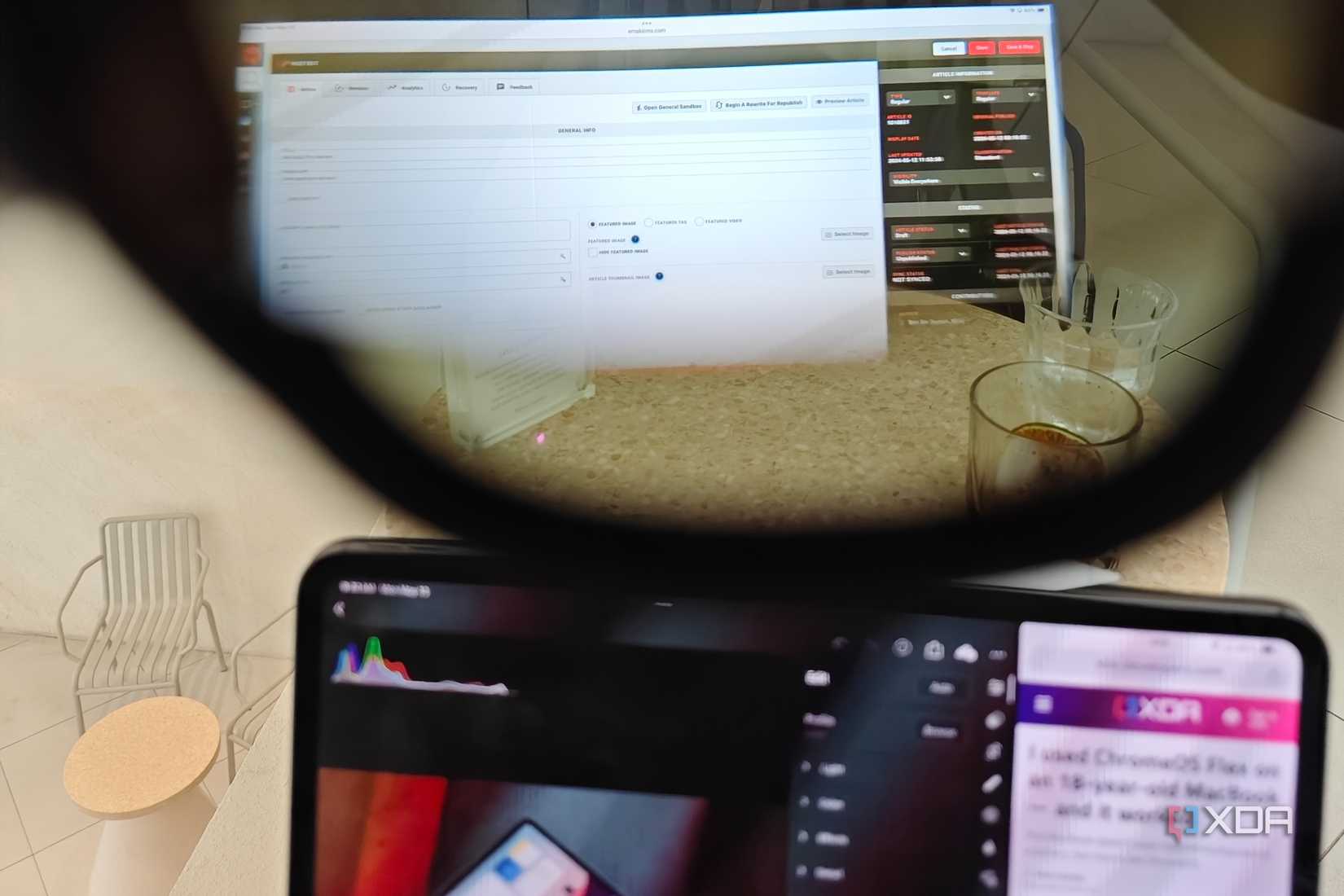 The iPad Pro showing an external screen on a pair of AR glasses