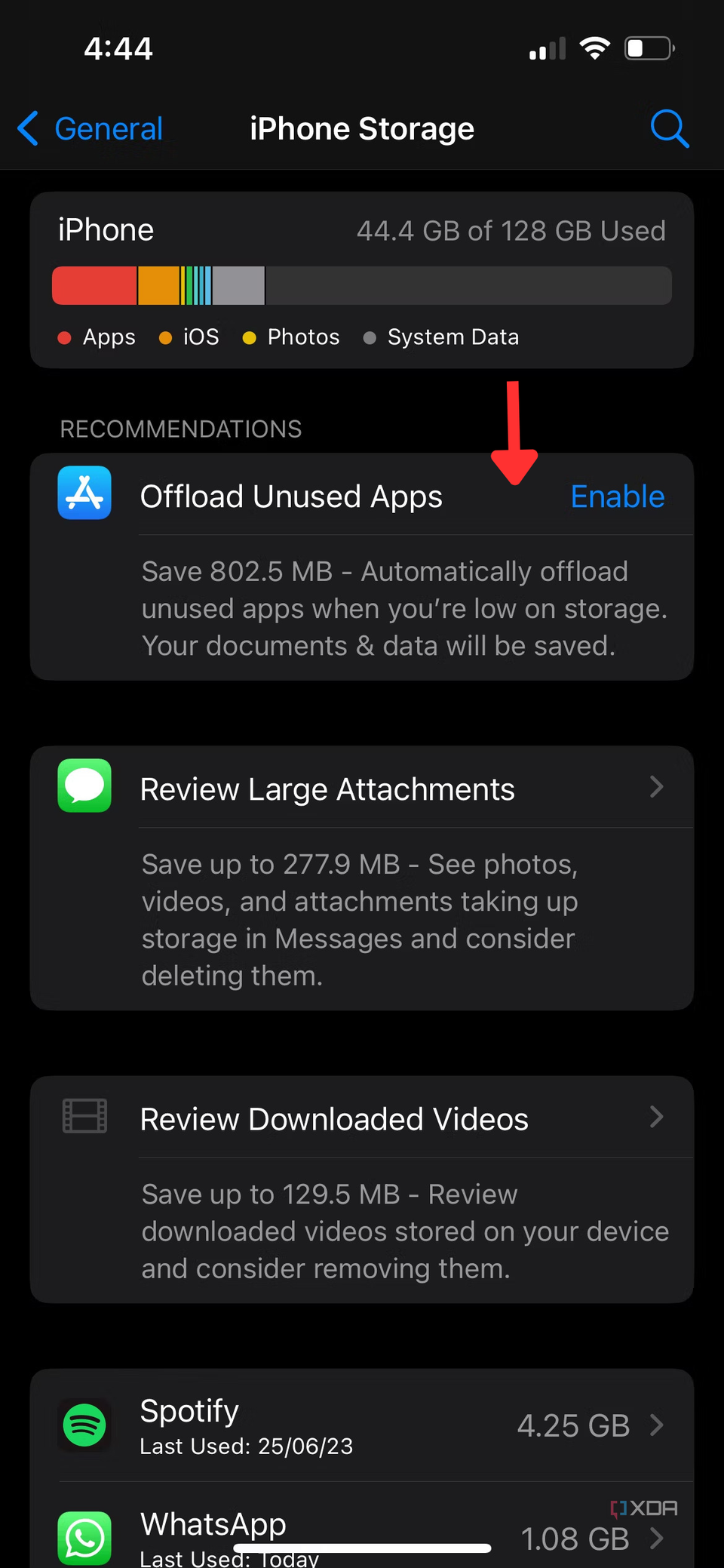 iPhone Storage Recommendations