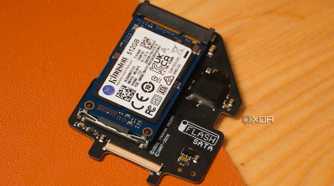The SSD and board that fits inside the iPod Classic.