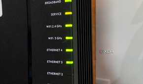 ISP router showing connection lights