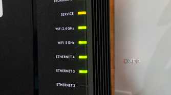 ISP router showing connection lights