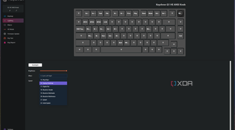 Screenshot of the lighting settings for the Keychron Q1 HE in the Keychron launcher app