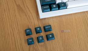 Close-up of additional keycaps included with the Keychron Q1 HE