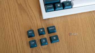 Close-up of additional keycaps included with the Keychron Q1 HE