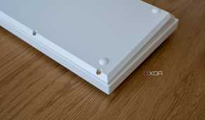 Underside of the Keychron Q1 HE showing hex key screws
