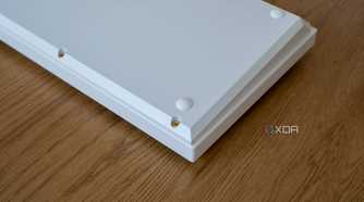 Underside of the Keychron Q1 HE showing hex key screws