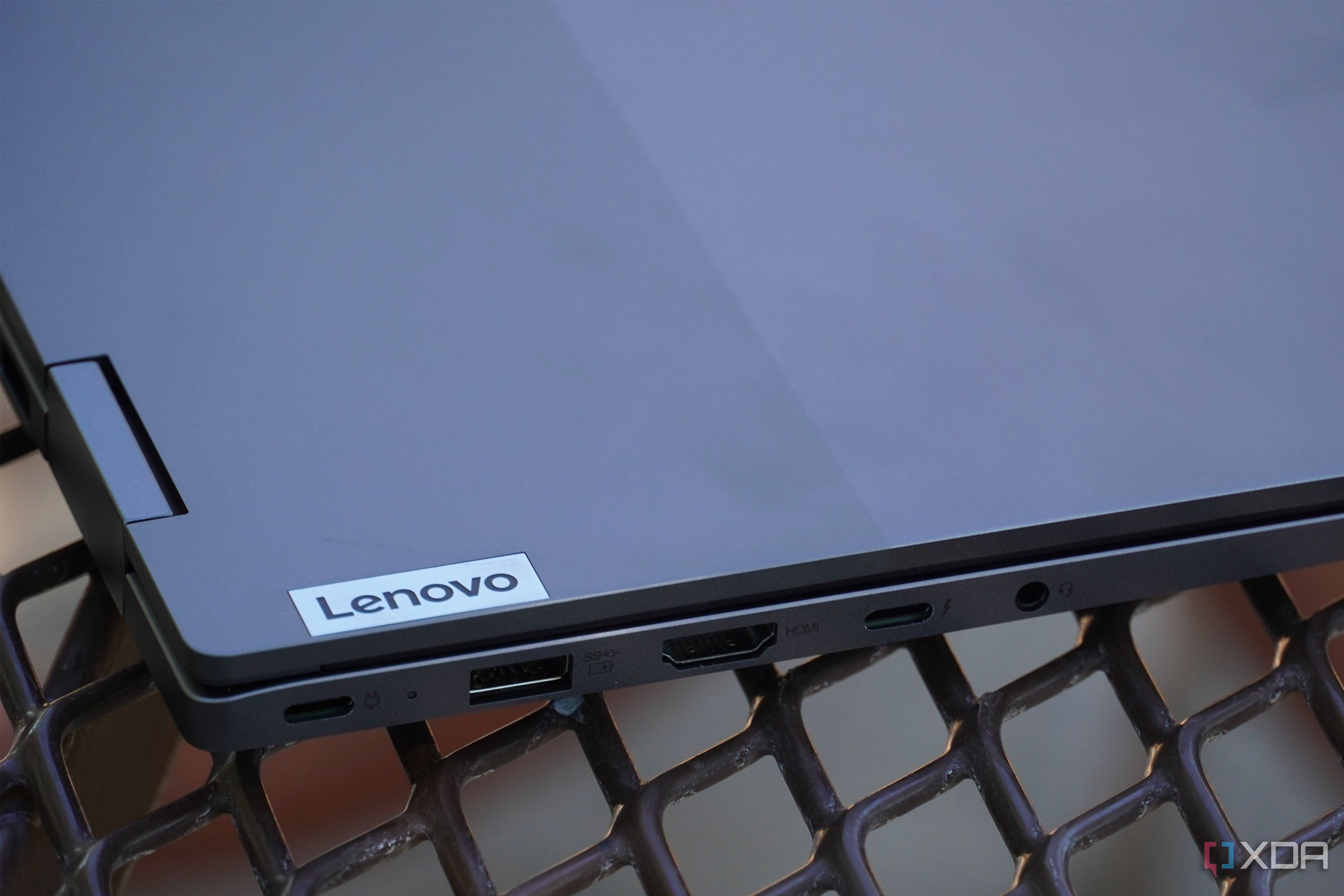 The ports on the left side of the Lenovo ThinkBook 14 2-in-1.
