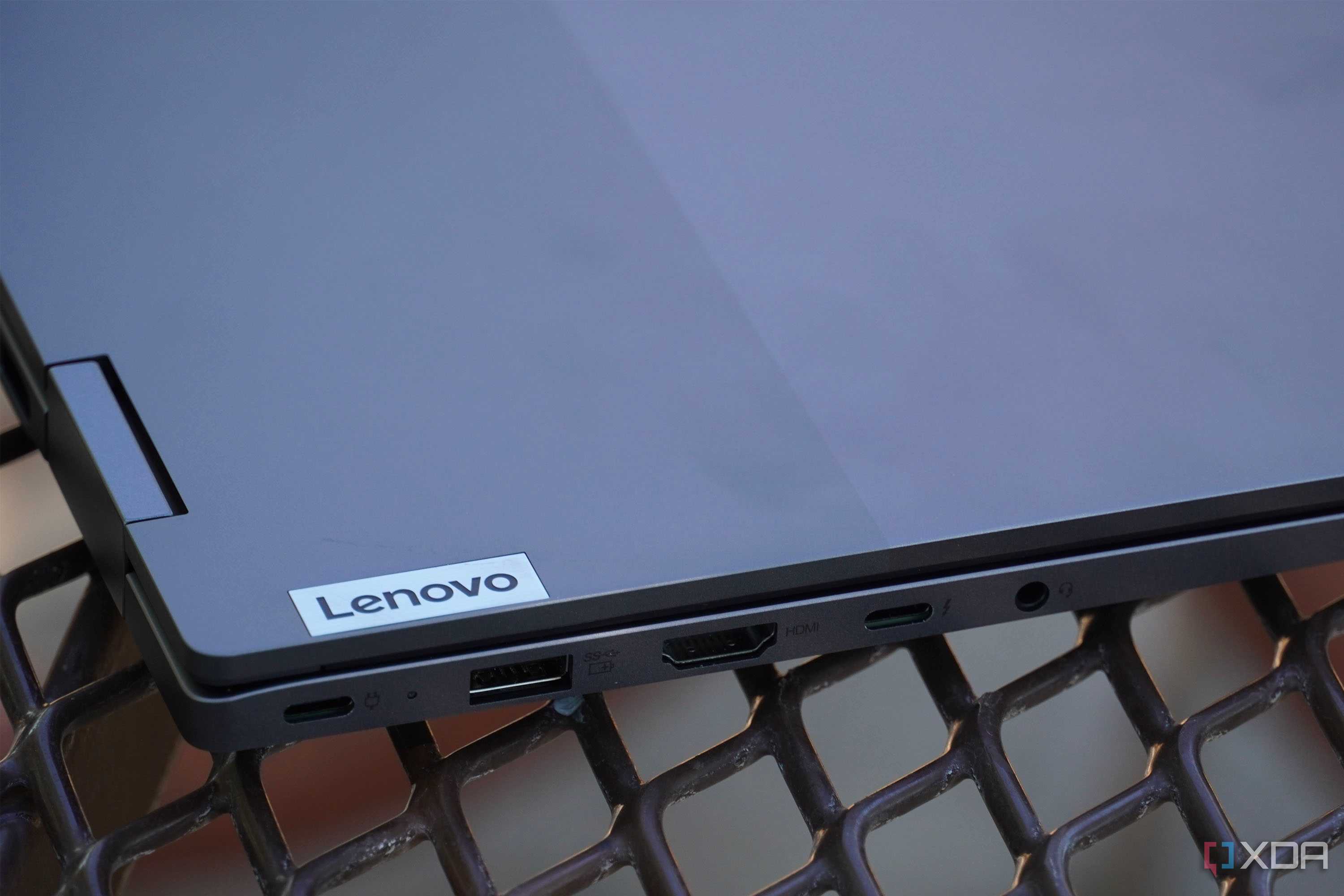 The ports on the left side of the Lenovo ThinkBook 14 2-in-1.