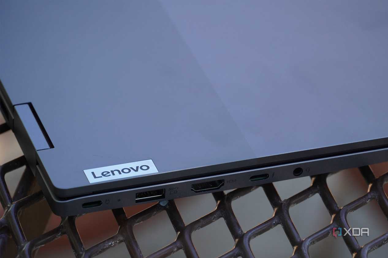 The ports on the left side of the Lenovo ThinkBook 14 2-in-1.