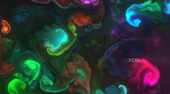 Screenshot of a Windows 11 desktop with a background with fluids of different colors in a black background