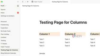 Notion tabs