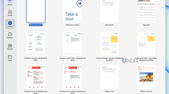Microsoft Word creating a new document on Mac.