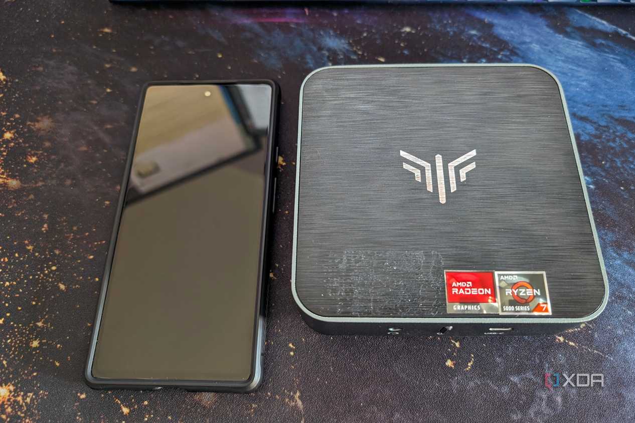 mini pc size comparison with google pixel 6