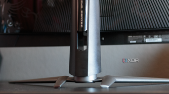 The rear of the stand and feet of the MSI MAG 341CQP.