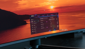 A closeup of the OSD menu on the MSI MAG 341CQP.