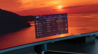 A closeup of the OSD menu on the MSI MAG 341CQP.
