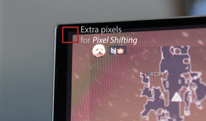 A graphic of the extra pixels from the pixel shifting feature on the MSI MAG 341CQP.