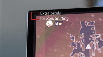 A graphic of the extra pixels from the pixel shifting feature on the MSI MAG 341CQP.
