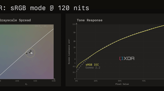 SDR calibration charts for the MSI MAG 341CQP in its sRGB color preset.