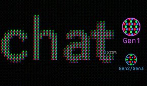 A close-up of the subpixels on the MSI MAG 341CQP, confirming it's use of a first-generation QD-OLED layout.