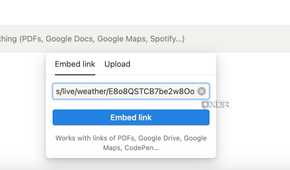 Paste embed widget link