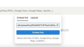 Paste embed widget link