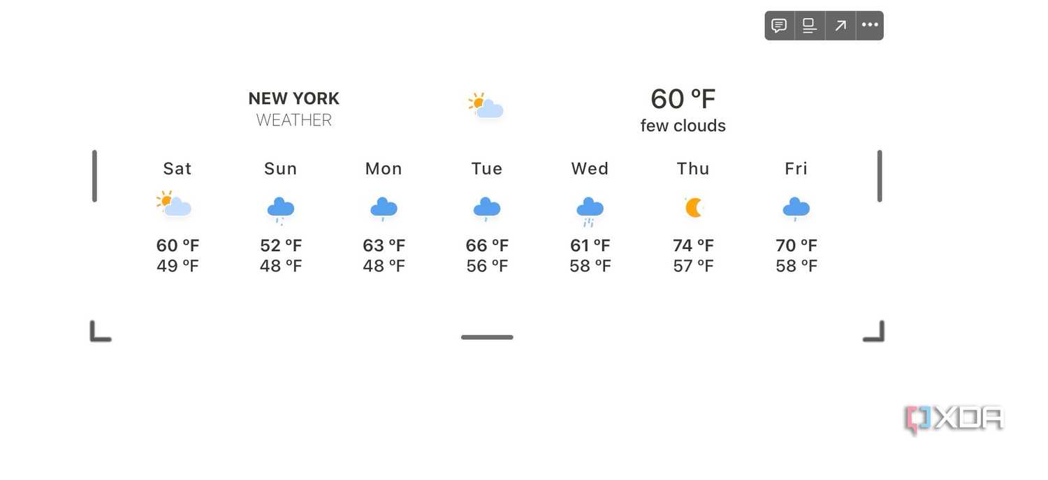 Weather widget live in Notion
