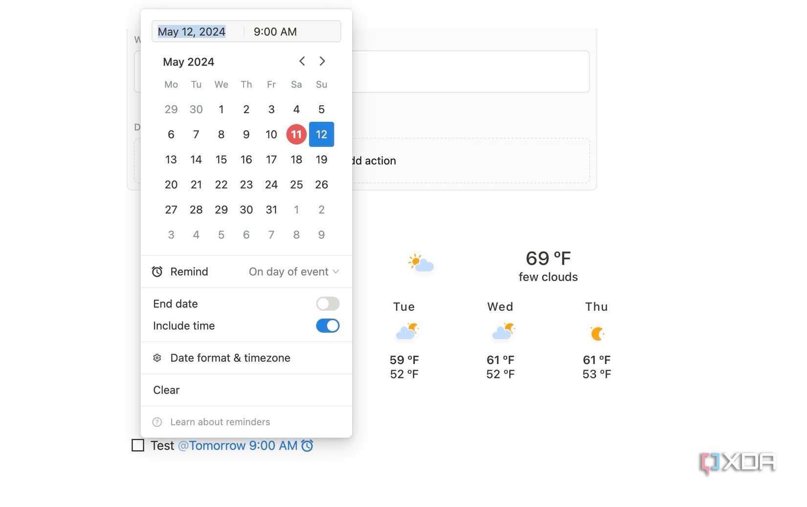add date and time in Notion