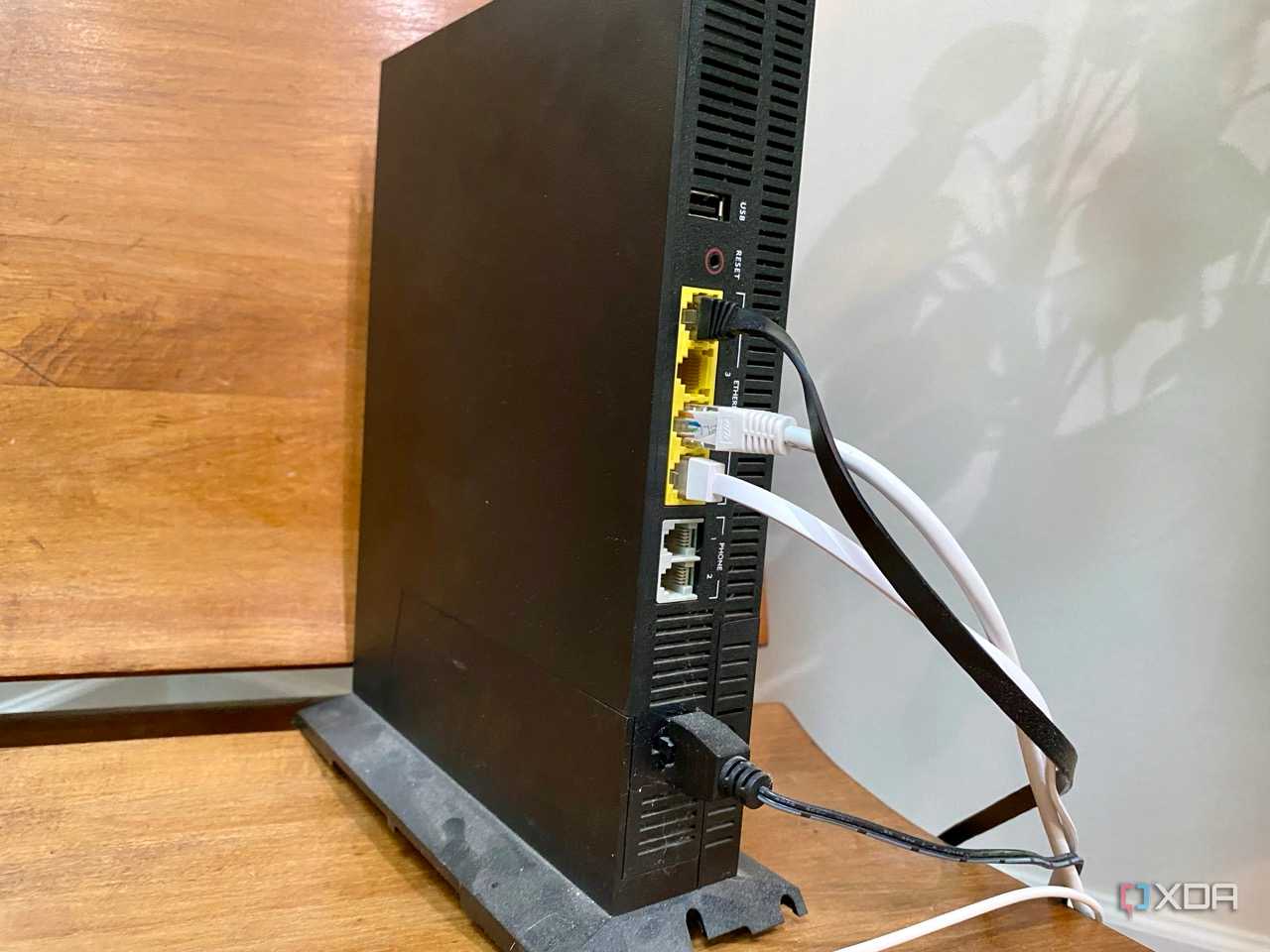 Old fiber router with phone, ethernet, and an ONT