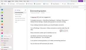 A screenshot showing OneNote UI