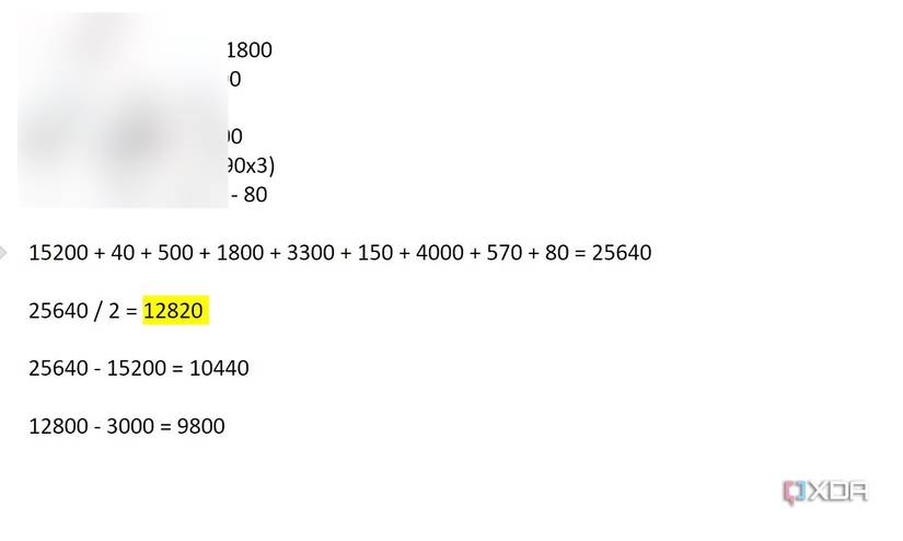 OneNote math formula