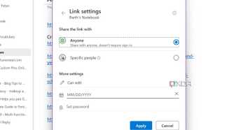 OneNote sharing