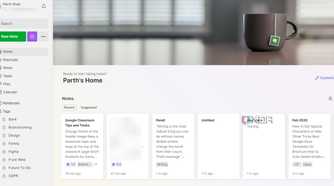 Evernote interface