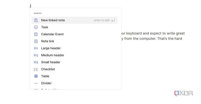 Evernote slash command