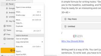 Evernote add to shortcuts
