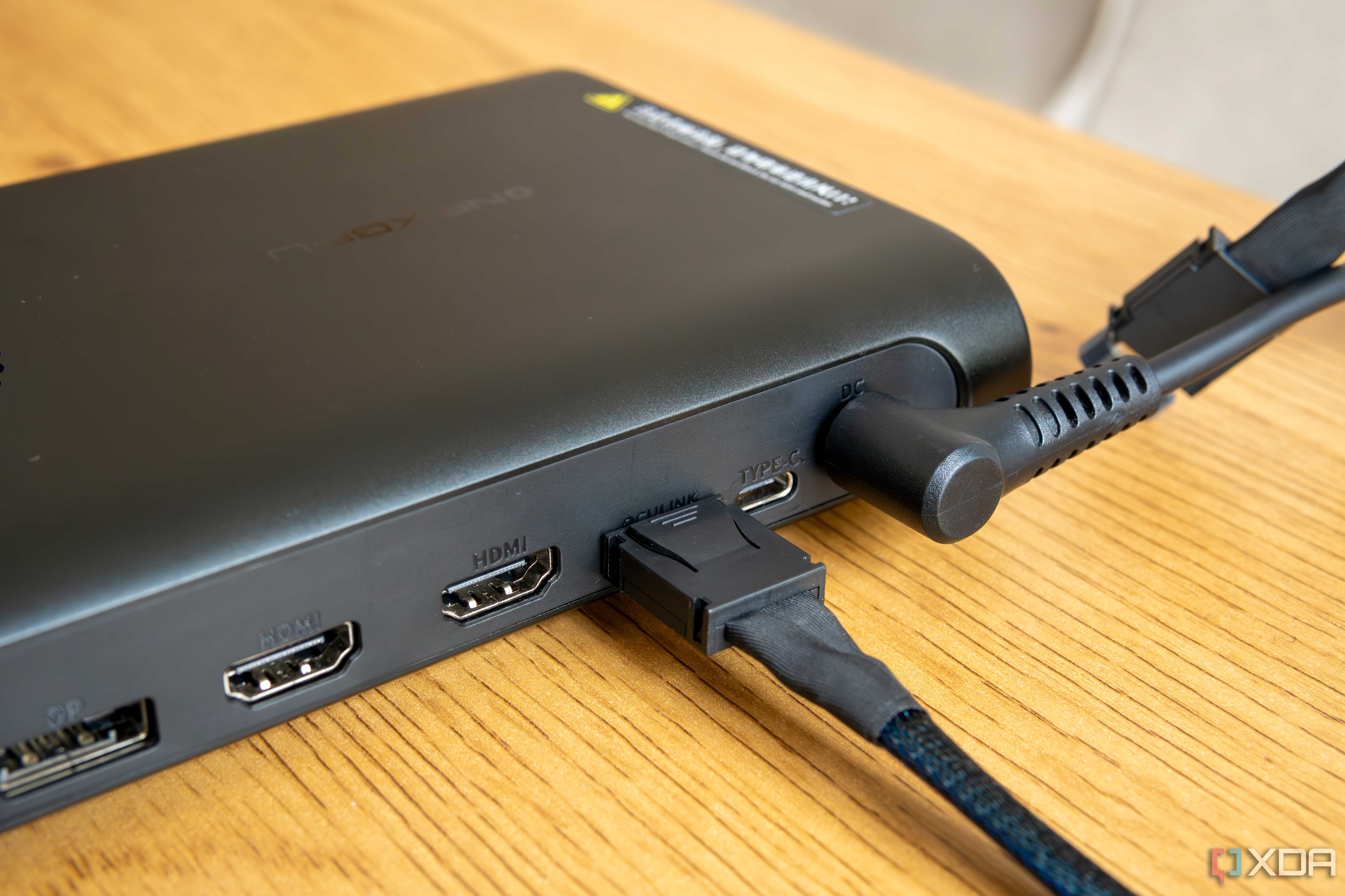 An external GPU with an OCuLink cable connected
