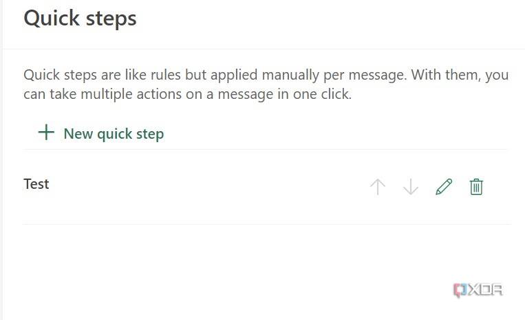 Quick steps in Outlook