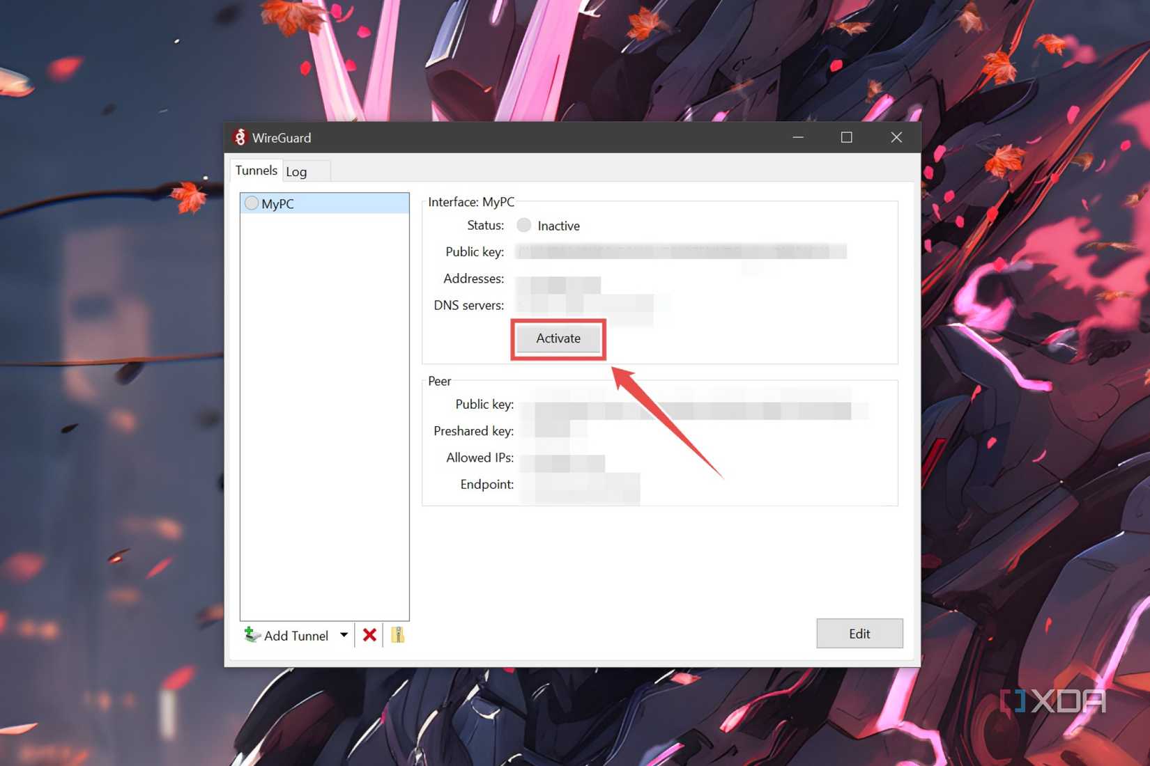 The procedure to enable PiVPN