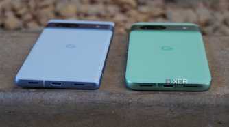 The bottom of the Pixel 7a and Pixel 8a.