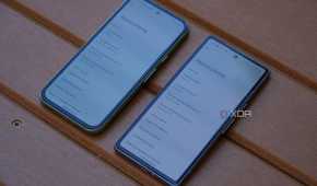 The Pixel 8a and Pixel 7a displays on showing the About phone pages.