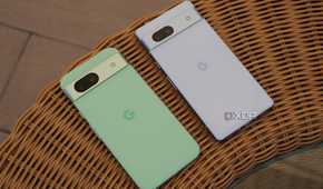 The Pixel 8a and Pixel 7a lying on a table.