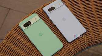 The Pixel 8a and Pixel 7a lying on a table.