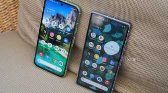 The Pixel 8a and Pixel 7a displays on.