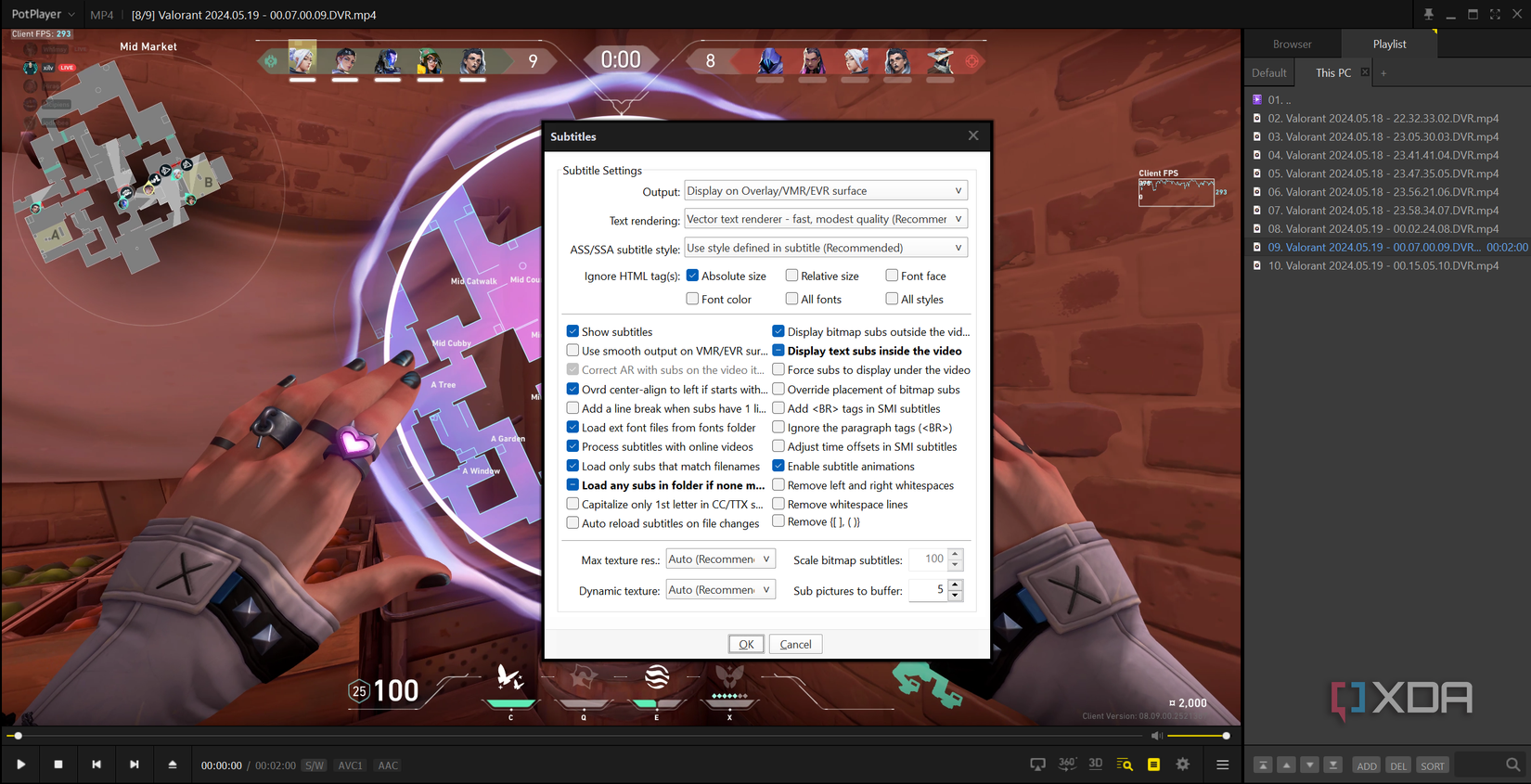 PotPlayer subtitle options