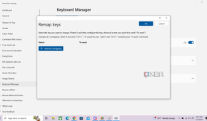 Opening the remap keys window in Microsoft Powertoys