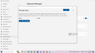 Opening the remap keys window in Microsoft Powertoys